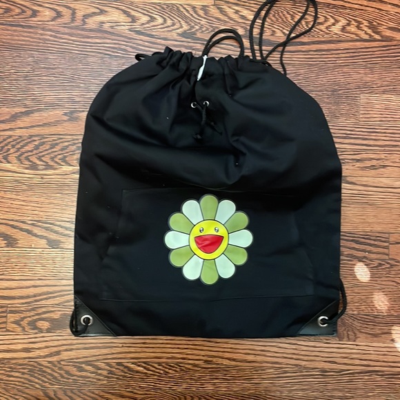 New backpack bag with drawstring closure. Fully plastic lined. Black. - Picture 6 of 6